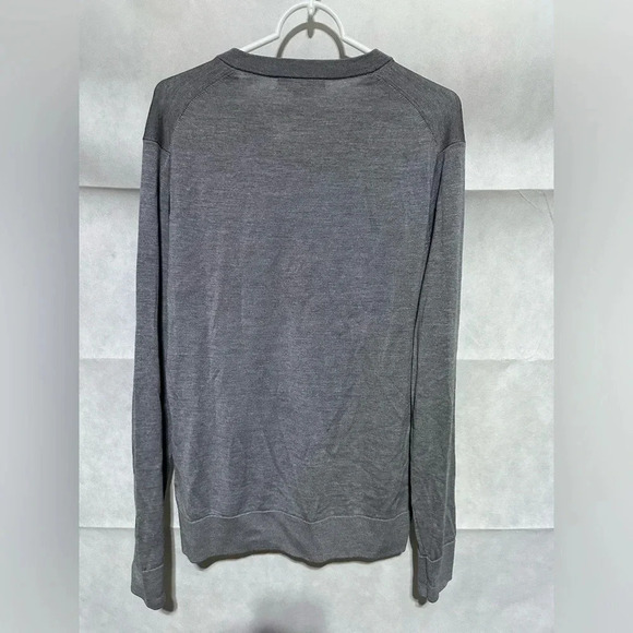 Brooks Brothers Brookstech Merino Wool V-Neck Sweater Pullover Men’s M Gray NICE - Picture 2 of 4